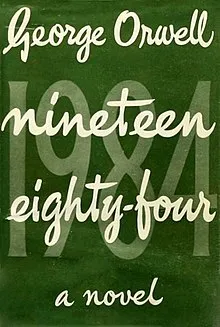 Capa da primeira edição de Nineteen Eighty-Four, George Orwell, 1949