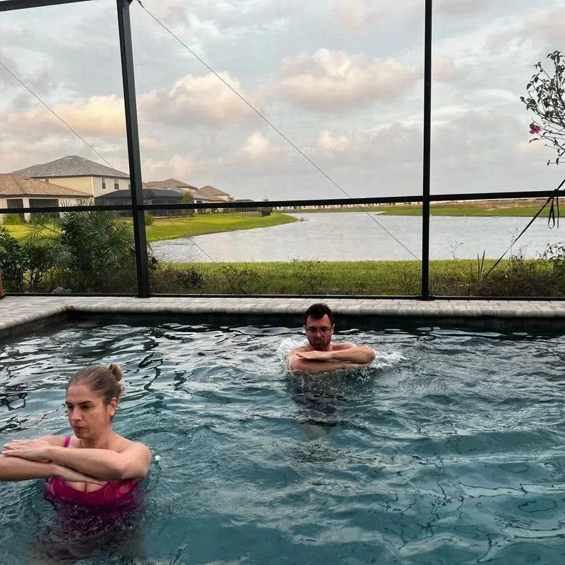 Prática na piscina